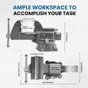 Forward CR50A-5.5In Bench Vise Heavy Duty Vice with Anvil and 210 Degrees Swivel Base (5 1/2")