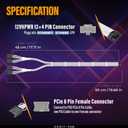 EZDIY-FAB GPU Power Sleeved Cable Extension, 16pin(12+4) 12VHPWR PCIe 5.0 Connector Male to 4X PCIE 8 PIN for RTX 3090Ti/RTX4090/RTX4080, with Pre-Installed Cable Combs-16AWG/White