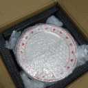 Hushee 6 Pcs Valentines Dessert Plate 6 Inch Round Heart Ceramic Plates Valentine Salad Dishes for Valentines Party Wedding Party Kitchen Food (Cute)