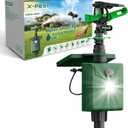 Motion Activated Animal Repeller with Water Sprinkler, Solar Powered Deer Repellent Devices, IP65 Waterproof Cat Repellent Outdoor with Flashing Light, Deter Foxes Skunks Dog Raccoons from Garden