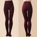 RubyRunk Fleece Lined Tights for Women, Warm Pantyhose leggings Women, Thermal Opaque Tights for Winter (US, Alpha, Large, Regular, Regular, burgundy)