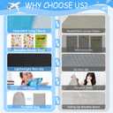 Airplane Bed for Toddler with Blanket, Airplane Seat Extender for Kids, Baby Airplane Travel Essentials, Blue