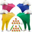 4-Color Team Granny Pants Yard Game with 16 Balls & 2 Pumps - Complete Adult Party Set for 8+ Players, Backyard & Outdoor Group Games for Family & Friends Gatherings