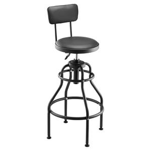 VEVOR Shop Stool with Backrest, Pneumatic Garage Seat/Work Stool with 300 lbs Capacity, Adjustable Height Roller Creeper Seat, 360° Swivel Padded, for Garage, Shop & Auto Repair, Black