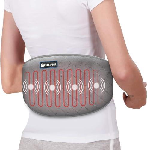 Comfier Heating Pad with Massager,Back Massager with 2 Heat Levels & 3 Massage Modes,Heating Pads for Cramps,FSA or HSA Eligible,Heated Massage Belt for Abdominal, Lumbar,Fit for Women,Men, Gray