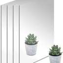 Calvana 12 x 24 Rectangular Acrylic Mirror Sheet 4-Pack, 1.8mm Frameless Wall Mirror, Adhesive Gym Mirrors for Home, Shatterproof & Unbreakable, Non-Glass, Includes Double-Sided Foam Stickers