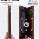 BULLIANT Men Wallet,Top Grain Leather Slim Wallet Magnetic Closure Simplifed Bill Folder RFID Blocking 11Cards