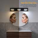 3-Light Bathroom Vanity Light Over Mirror, (24inch Dimmable) Matte Black LED Vanity Lighting Fixtures, Modern Bathroom Wall Light Fixtures with 360Rotating Lamp Head (Cool White 5500K)