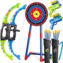2 Pack Bow and Arrow Toy for 5 6 7 8 9 10+ Year Old Boys, Ideal Gift for Kids, Indoor Outdoor Shooting Game Toy for Ages 4-8 8-12, LED Light Up Archery Set with 12 Suction Cup Arrows