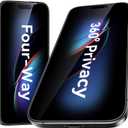 Esanik 2-Pack for iPhone 17/16Pro 360 Privacy Screen Protector - 4-Way Anti-Spy Tempered Glass, Shatterproof, Anti-Peep, Scratch Resistant, Easy Installation Frame Included