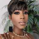 Short Curly Pixie Cut Wigs for Black Women Layered Pixie Cut Human Hair Wigs With Bangs Brazilian Virgin No Glue Short Curly Human Hair Wig Glueless Black and Blonde