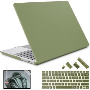 Case for 13.5" Microsoft Surface Laptop 5/4/3 with Metal Palm Rest ONLY 2019-2022 Release Models:1868/1951, Plastic Hard Shell Case with Keyboard Cover & Screen Protector, Dark Olive Green