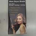 Round Hair Blow Dryer Brush - 1.2 Inch Ceramic Barrel Hair Dryer Brush for Short/Middle Hair, One Step Drying, Volumizing, Straightening and Styling, Negative Ionic Dryer Brush (Black-Golden, 1.2)