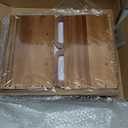 Large Acacia Wooden Bread Box for Kitchen Counter Bread Cutting Board with Crumb Tray Bread Storage Container Farmhouse Bread Box for Your House (Acacia Wooden, Long 14.5 Inch)