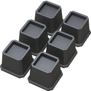 Bed Risers 3 Inch Heavy Duty Bed Elevators, Set of 6 Lifts Up 3,000 lbs Furniture Riser for Sofa and Table, Black