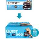 Quest Nutrition Cookies & Cream Protein Bars, 21g Protein, 1g Sugar, 4g Net Carb, High Fiber, Gluten Free, Keto Friendly, 12 Count (EXP 03/05/26)