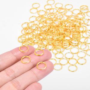 100pcs 10mm Mini Split Ring for Keychains, Double Loops Split Jump Rings Jewelry Making Metal Tiny Small Key Ring for Pet Collar Tag Luggage Tag DIY Craft (10mm Outter Dia.; 8.8mm Inside Dia. Gold)