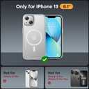 Miracase Magnetic for iPhone 13 Case 6.1 inch (Compatible with MagSafe)with 2X Screen Protectors Military-Grade Protection, Anti-Fingerprint Translucent Matte Phone Case Cover, Frost Clear