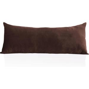 StangH Brown Velvet Body Pillow Cover 20x54 Inches, Super Soft Cozy Luxury Fuzzy Flannel Long Pillowcase with Zipper, Decorative Pillow Case for Pregnancy/Baby, 1 Piece