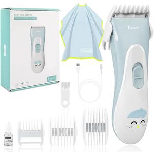 Baby Hair Clippers, Ceramic Blade Electric Kids Hair Trimmer, Ultra-Quiet Cordless Rechargeable Waterproof Haircut Kit for Kids & Adult
