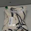 MIULEE 84" Long Scalloped Linen Shower Curtain with 12 Metal Hooks Cute Extra Long Boho Heavy Duty Washable Waterproof Thick Cloth Curtains with Black Border for Bathroom Hotel Bathtub,Beige