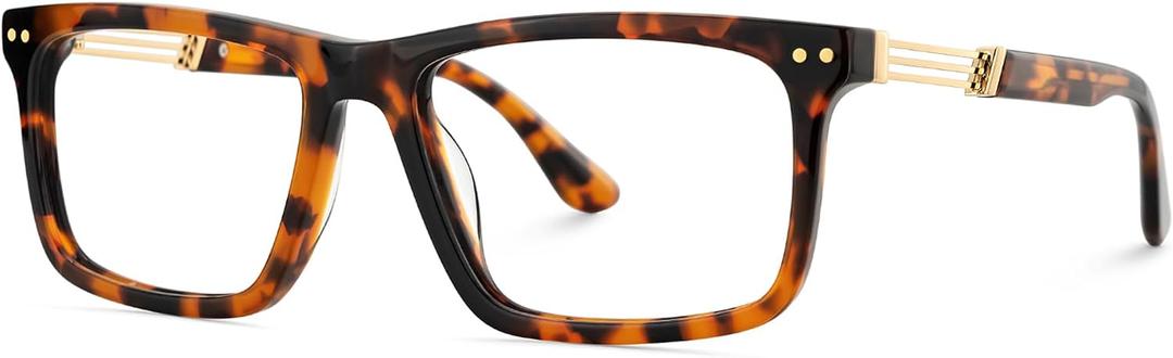 Zeelool Glasses Frames for Men Rectangle Blue Light Glasses Fashion Designer Fake Eyeglasses Anti Eyestrain Emerson
