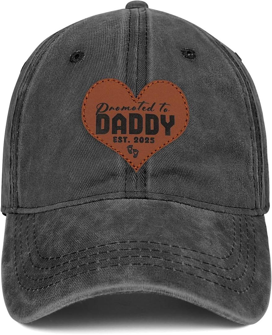 Awesome Like My Daughter Hat for Dad Papa Birthday Fathers Day for Dad - Black Trucker Hat (Promoted to Daddy)