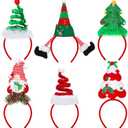 Aodaer 6 Pieces Christmas Headbands Christmas Party Favors Xmas Tree Costume Headbands Elf Hair Hoop for Xmas Party Supplies Holiday Decoration