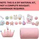 2026 Present Eternal Bloom Plush Bouquet Beginner DIY Art & Craft- Adorable Holiday Stuffed Animal Flower Arrangement, Birthday Gift Girlfriend, Wife, Bestie, Mom (Pink)