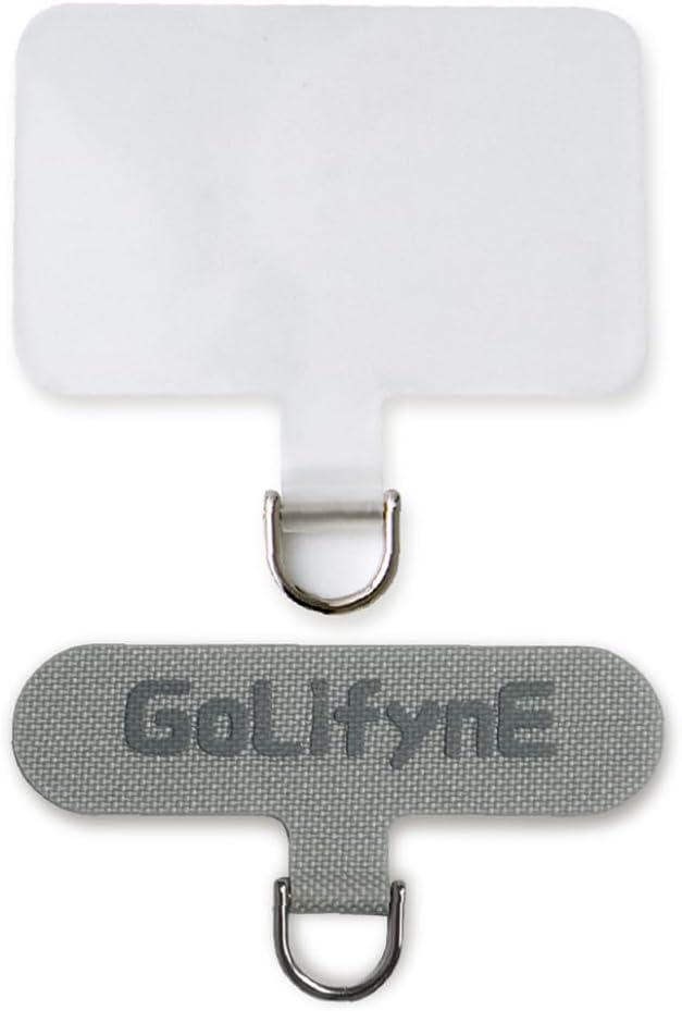 2 x 2 Pack Universal Phone Tether Tab Set, Phone Strap Replacement Part w/Anti-Slip Transparent TPU & Grey Nylon Material, Cell Phone Patch Compatible with Most Lanyards, Wrist Straps, and Cases