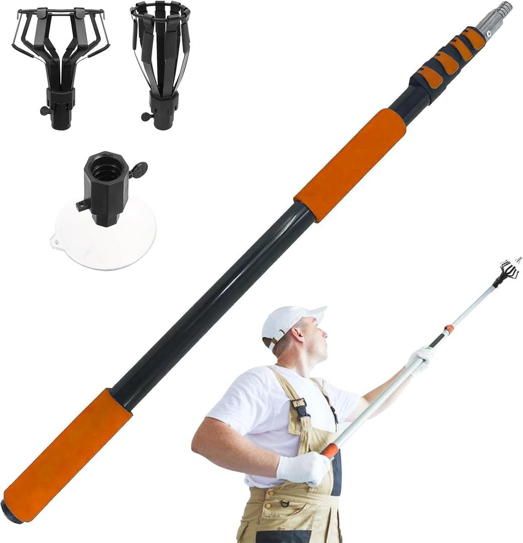 Light Bulb Changer for High Ceilings 26FT Reach, Light Bulb Changer 5-20FT with Basket and Suction Cup for Recessed Lights High Ceiling