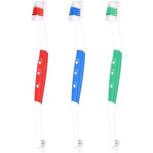 XIHIRCD 6pcs Dual Headed Pet Toothbrush for Dogs & Cats, Soft Bristles Kitten Tooth Brushing Easy Teeth Cleaning Anti-Slip Pet Dental Care Brush Supplies for Puppy Kitty Reduce Oral Problem
