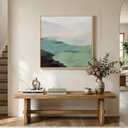 Framed Modern Neutral Green Landscape Abstract Canvas Wall Art, 24x24 In