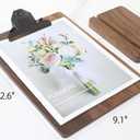 Solid Hardwood Walnut Clipboard with Stand,Wooden Menu Holder for Restaurant,Tabletop Display Stands,Bar Countertop Receipt Holder,Standing Clip Boards 8.5x11 with High Capacity Metal Clip