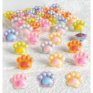 30 pcs Cat Paw Push Pins, Cute Animal Decorative Thumbtacks,Cartoon Drawing Pins for Cork Board,Photo Wall,Memo Paper,Menu Maps,Home and Office Decor,Class or Cubicle Decor