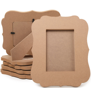 6 PCS DIY Wooden Picture Frames Unfinished Solid Wood Photo Picture Frames for 3.5 x 5.5 in Photos, Standing Wooden Photo Frames for Crafts, DIY Painting, Arts Projects (Quatrefoil Shaped Frames)