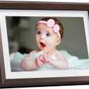 Dragon Touch Digital Picture Frame WiFi 10 inch IPS Touch Screen Digital Photo Frame Display, 32GB Storage, Auto-Rotate, Share Photos via App, Email, Cloud, Classic 10 Brown, PUUDUU