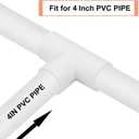 3 Way 4" PVC Tee Pipe Fittings Adapter (Socket x Socket x Socket) Furniture Grade SCH40 4 Inch PVC Elbow Pipe Connector for DIY PVC Shelf Garden Support Structure Storage Frame