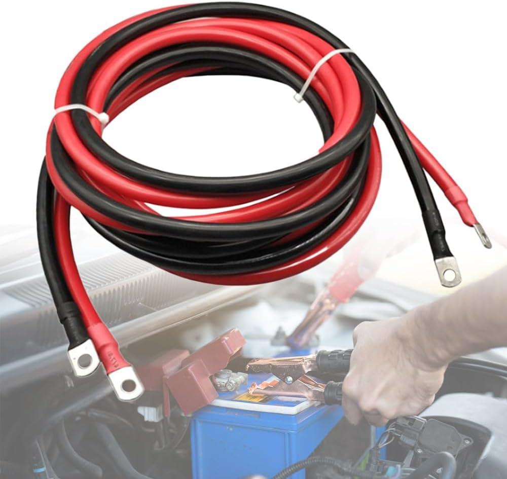 8 AWG Cable with Terminals, 8 Gauge Inverter Cables with 3/10"(8mm) Lugs Both Ends Wire Set for Auto Solar, Boat (3.3FT, 2PCS)