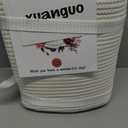 Large Rectangle Blankets Basket Living Room 22"x17"x12" Woven Cotton Rope Storage Baskets for Nursery Toy Baskets for Kids and Dogs Wicker Laundry Basket Bin for Clothes Towels white