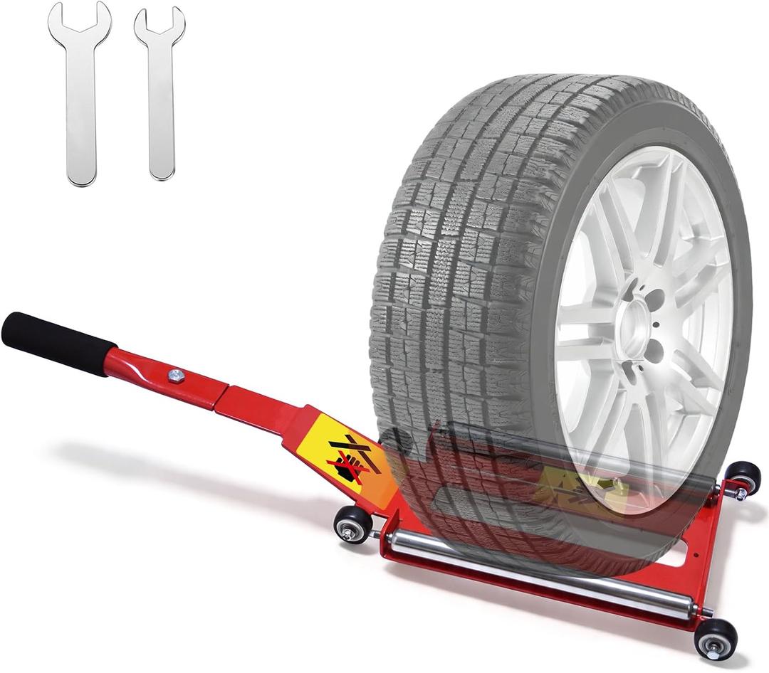 Wayona Portable Tire Jack Tool with Roller Plate, Tire Lifting Tool with Removable Handle for Cars/SUVs, Effortless Tire Lifter Jack Tool for Removal and Positioning of Tires