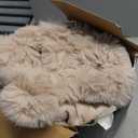 Ultra Soft Cozy Faux Fur Throw Blanket, Fuzzy Plush Thick Bubble Blanket, Oversize Luxury Fluffy Blanket for Couch, Sofa, Bedroom, and Living Room, 50x60 Inches, Light Brown