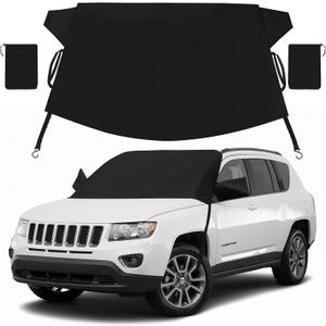 Windshield Cover for Ice and Snow | Durable 600D Oxford Fabric Frost Windshield Cover for Car, SUV, Van, Trucks Car | Window Covers with Side Mirror Cover | Winter Waterproof Protects Cover74x43in)