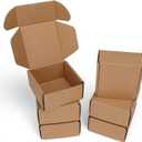 PHAREGE 4x4x2 inch Shipping Boxes 6 Pack Brown, Tab Lock Tuck Top Mailer Boxes for Packaging Small Business, Small Cardboard Gift Boxes for Wrapping Mailing Present
