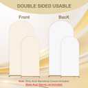 Arch Backdrop Cover Set of 2(6ft/7.2ft) Double Color Wedding Arch Cover Spandex Fitted Arch Covers,Round Top Arch Backdrop Cover for Baby Party Birthday Banquet Shower (White+Cream)