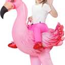COMIN Inflatable Flamingo Costume Kids Halloween Blow up Costumes for Boys Girls Funny Riding Air Costume for Party Cosplay (7-10Yrs)