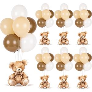 6 Sets Balloon Stand Kit for Table Bear Baby Shower Centerpieces with Balloon Baby Shower Decor for Bear Theme Gender Reveal Birthday Party Table Decorations Supplies