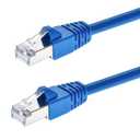 Monoprice Cat6A 10ft Blue Patch Cable Double Shielded (S/FTP) 26AWG 10G Pure Bare Copper Snagless RJ45 Fullboot Series Ethernet Cable