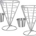 PRETYZOOM 2pcs French Fries Stand Snack Serving Basket Appetizer Display Stand for Restaurant Party Home
