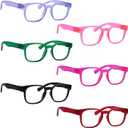 CessBlu 6 Pack Screwless Non-Metal Spring Hinges Reading Glasses Women Funky Readers +1.00